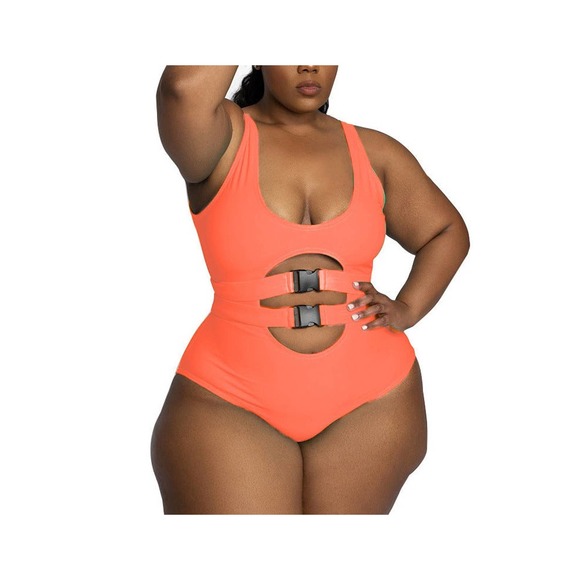 Leopard Print Plus Size Bikini Curvy Woman Beach Wear One Piece Swimsuit - Picture 9 of 12